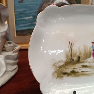 Bandeja antigua Limoges de porcelana - Imagen 2