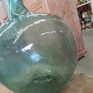 Damajuana de vidrio soplado verde - Imagen 2