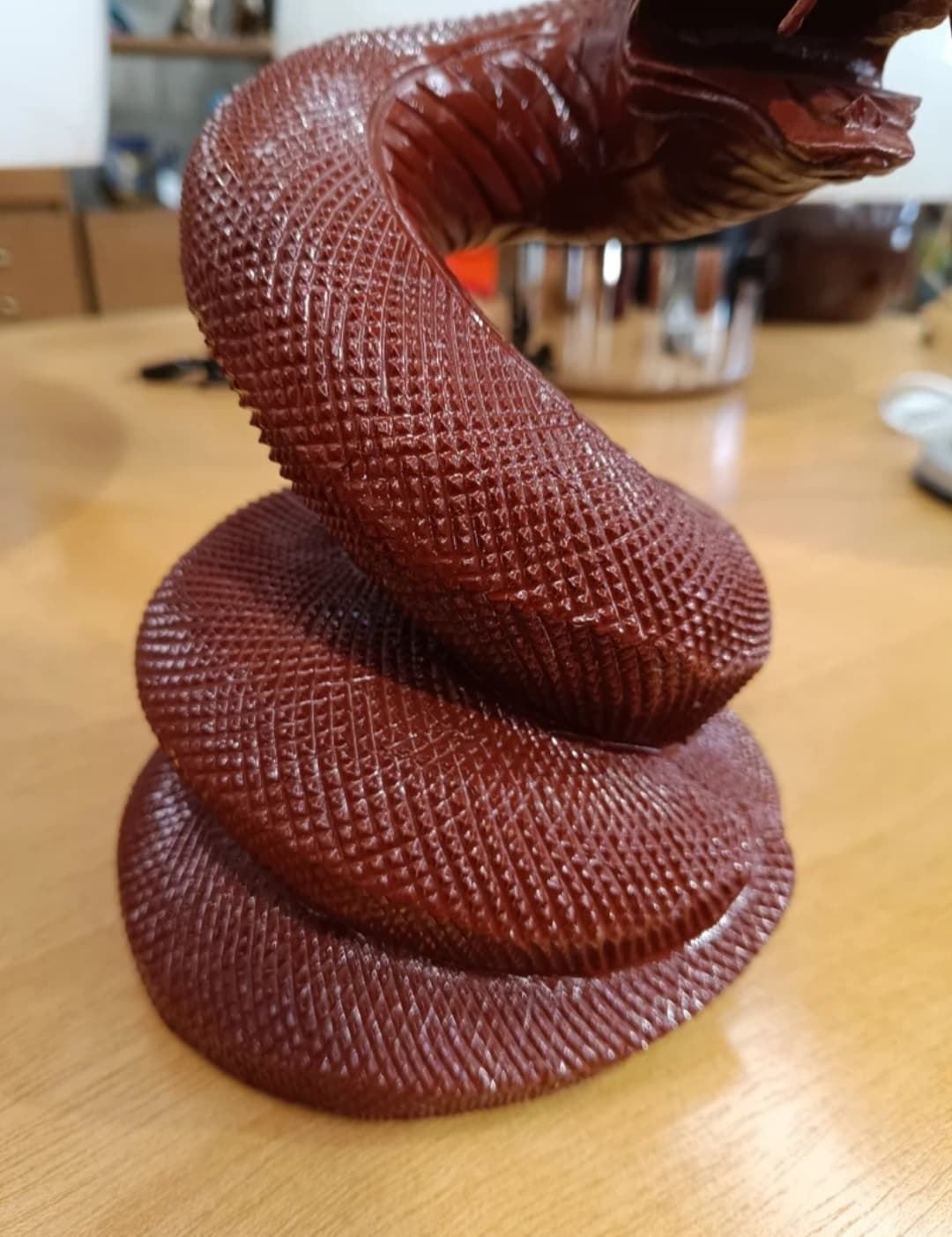 Escultura serpiente madera - Imagen 3