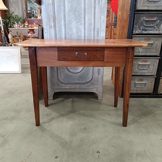 Mesa auxiliar antigua de madera de castaño - Imagen 2