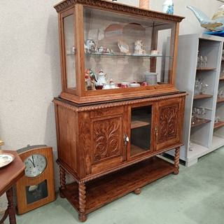 Mueble vitrina de roble años 30 - Imagen 2