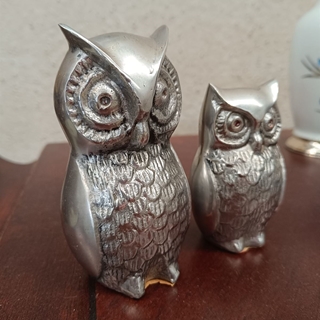 Pareja de figuras búhos años 70 - Imagen 2
