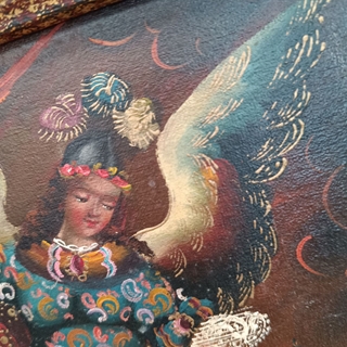 Pintura óleo sobre tabla Arcángel San Miguel - Imagen 2