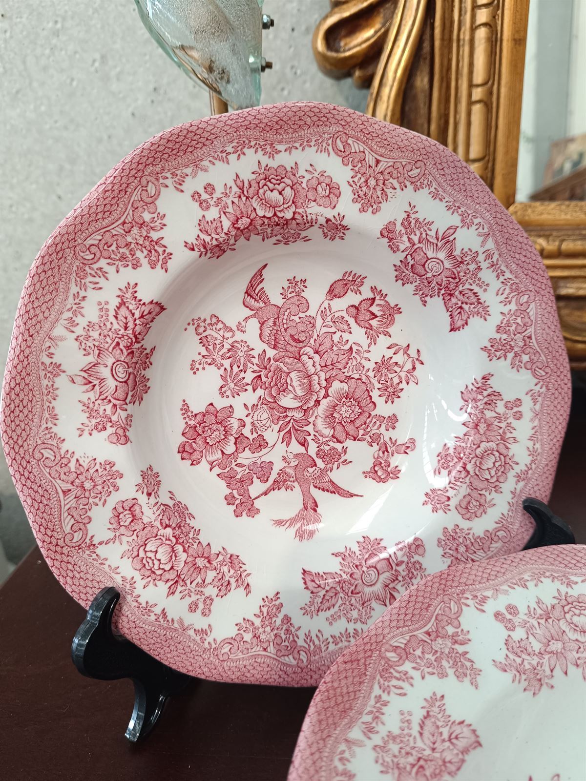 Platos Staffordshire hondos rosa - Imagen 2